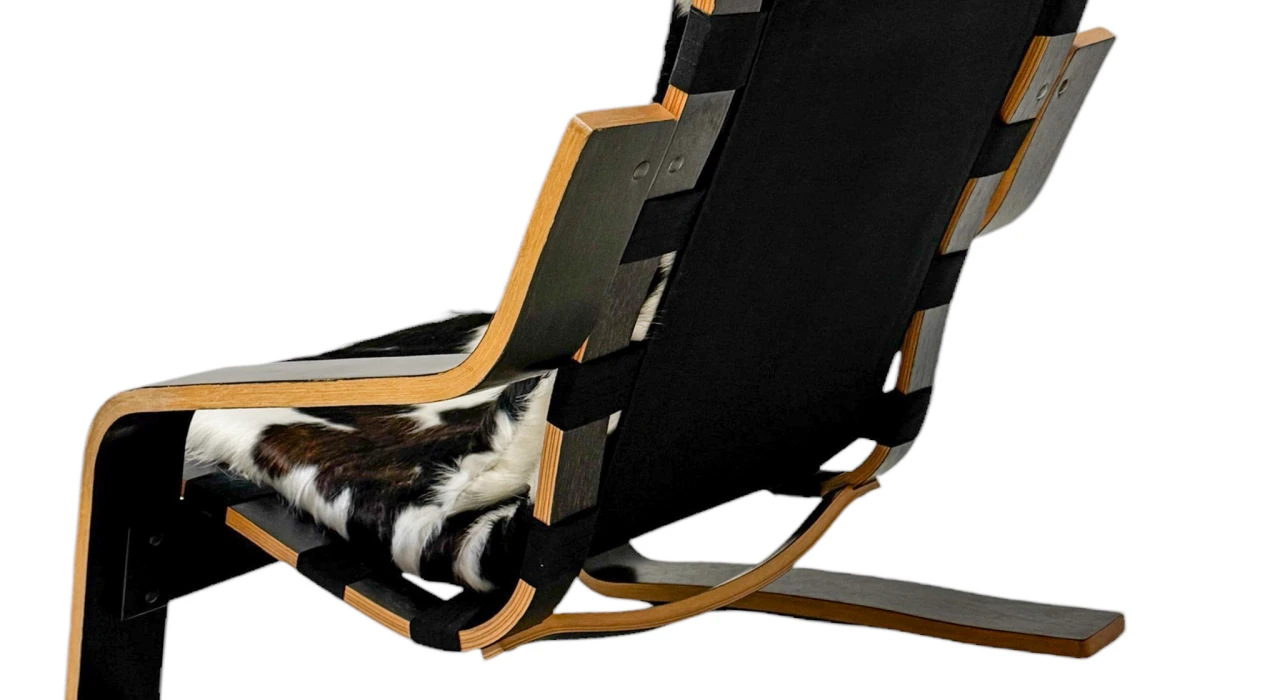 Mid-Century Modern Sculptural Plywood Lounge Chair, The Netherlands 1970s